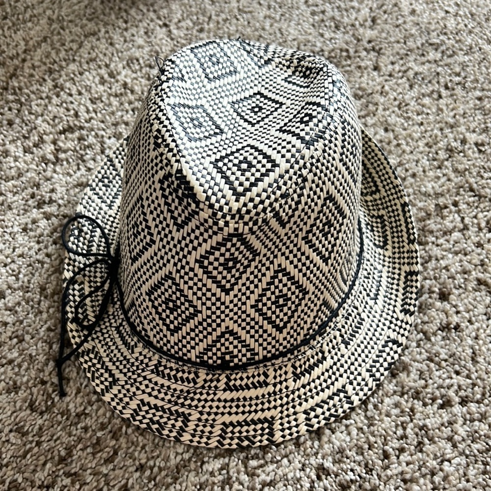 Black and white fedora